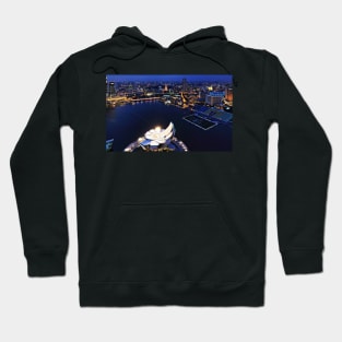 Singapore Skyline & ArtScience Museum from SkyPark at Night Hoodie